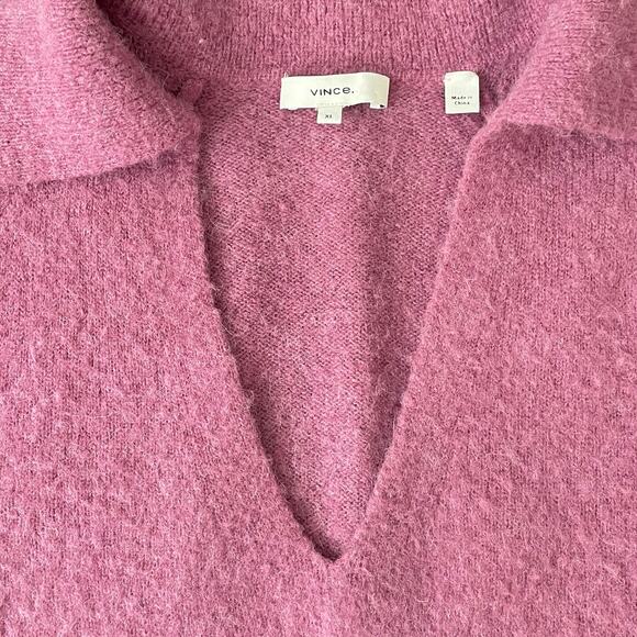 Vince Alpaca Wool Sweater XL | “Love” Mauve, Purple Luxe V-Neck Pullover $345 - Picture 10 of 10
